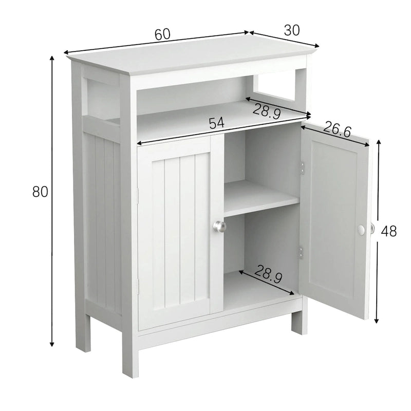 Bathroom standing storage with double shutter doors cabinet