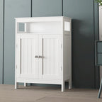 Bathroom standing storage with double shutter doors cabinet