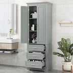 24 x 15.7 x 70 Freestanding Bathroom Cabinet with 3 Drawers