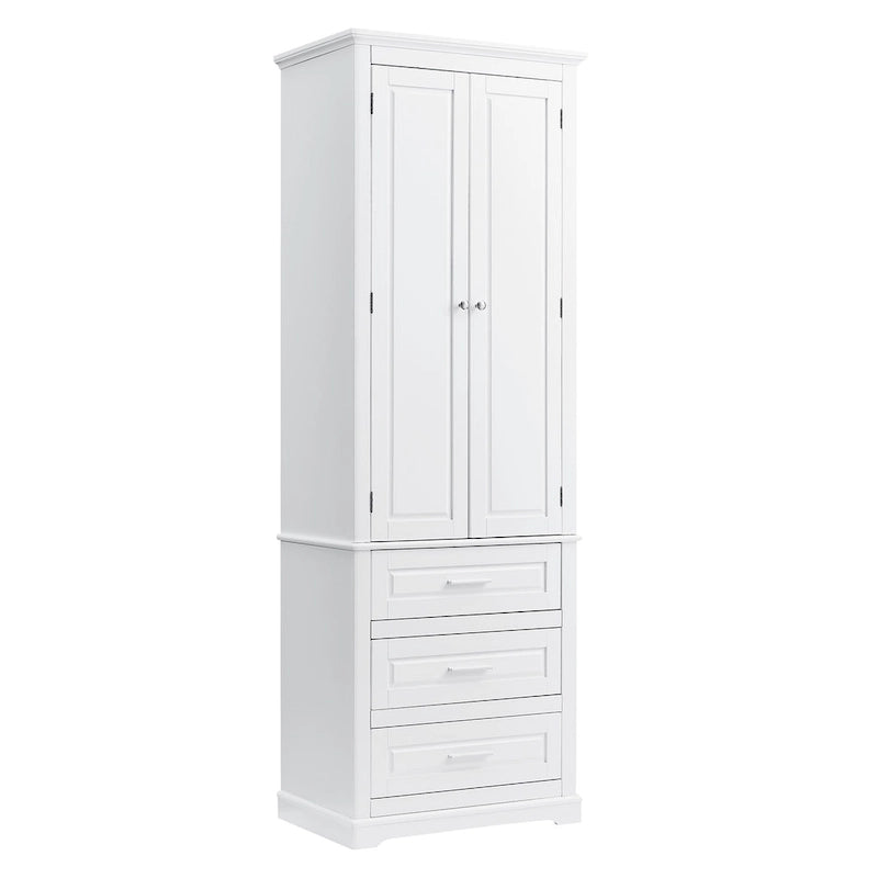 24 x 15.7 x 70 Freestanding Bathroom Cabinet with 3 Drawers