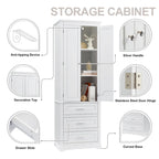 24 x 15.7 x 70 Freestanding Bathroom Cabinet with 3 Drawers