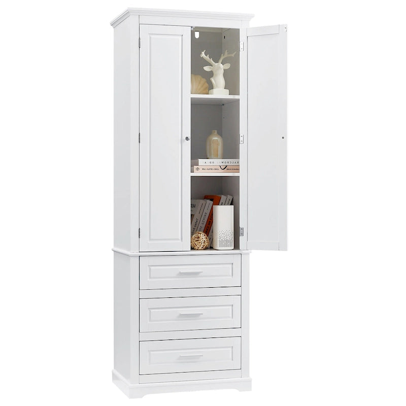 24 x 15.7 x 70 Freestanding Bathroom Cabinet with 3 Drawers