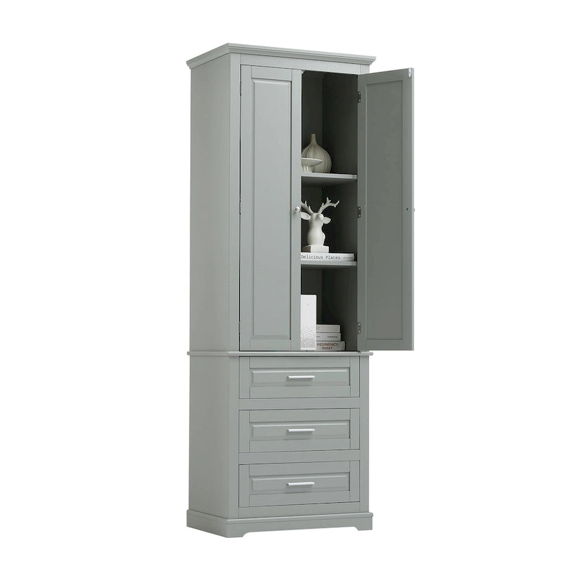 24 x 15.7 x 70 Freestanding Bathroom Cabinet with 3 Drawers