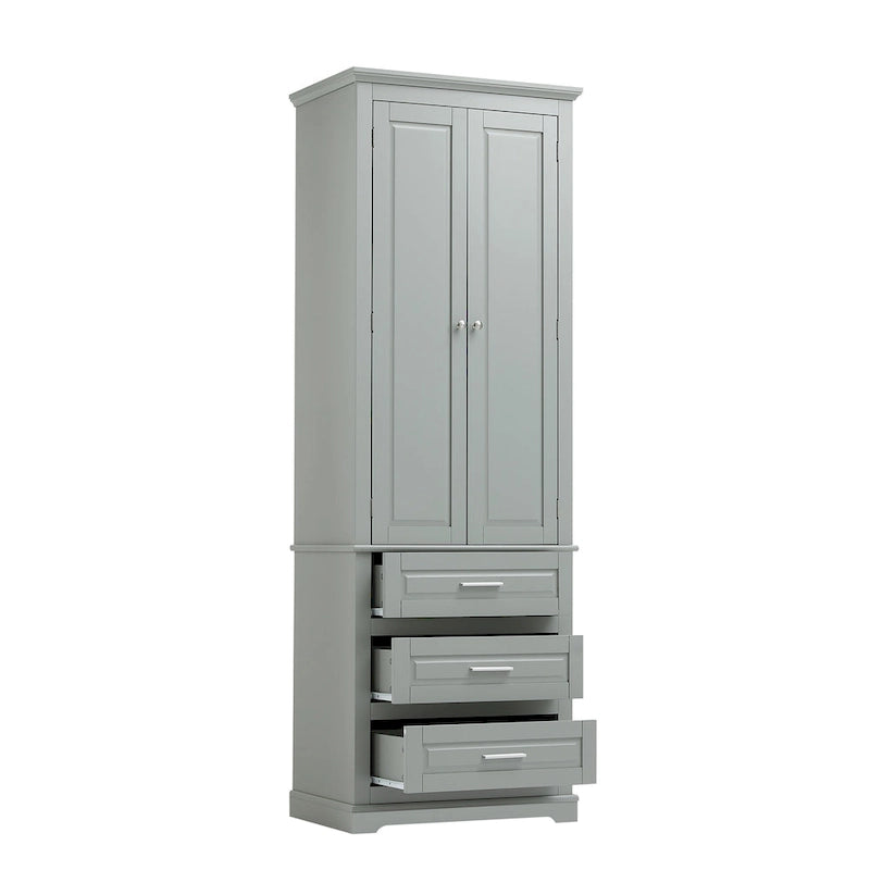 24 x 15.7 x 70 Freestanding Bathroom Cabinet with 3 Drawers