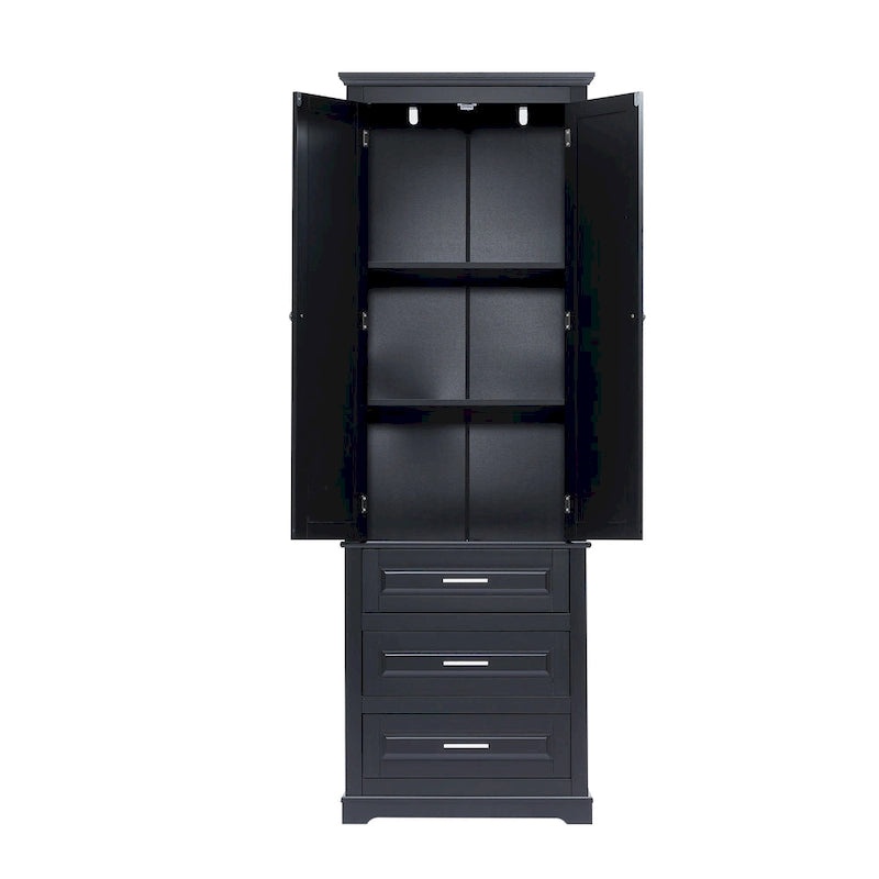 24 x 15.7 x 70 Freestanding Bathroom Cabinet with 3 Drawers