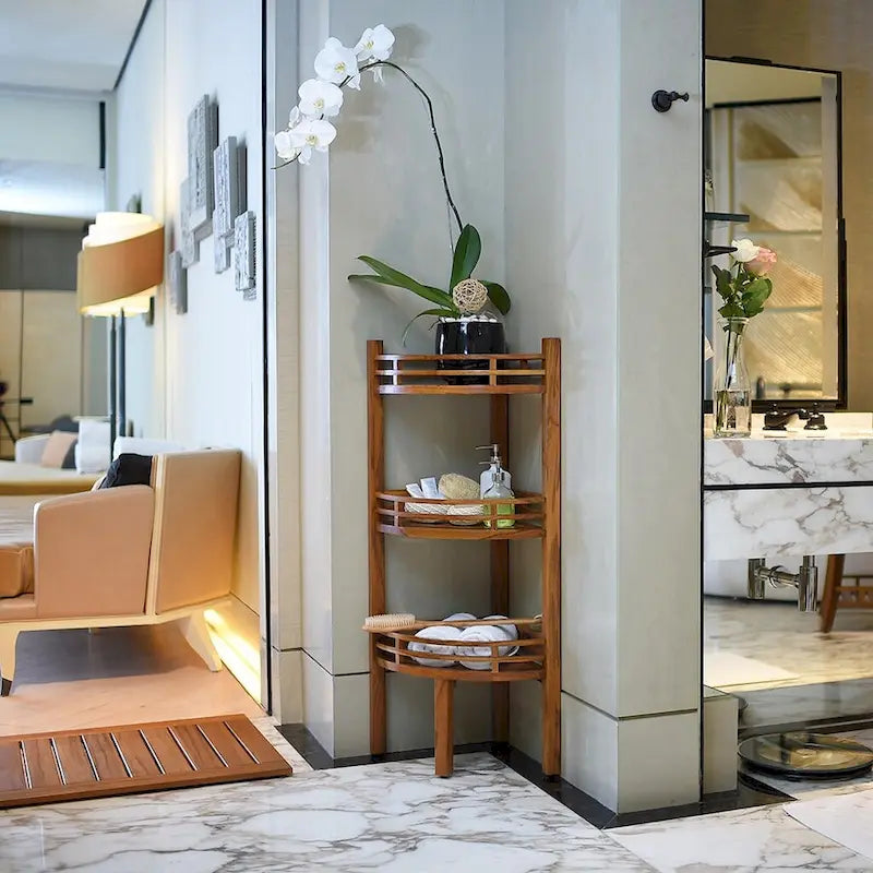 Cambridge Casual Estate Spa Teak Corner Shelf