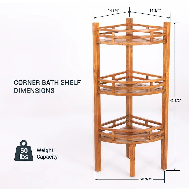 Cambridge Casual Estate Spa Teak Corner Shelf