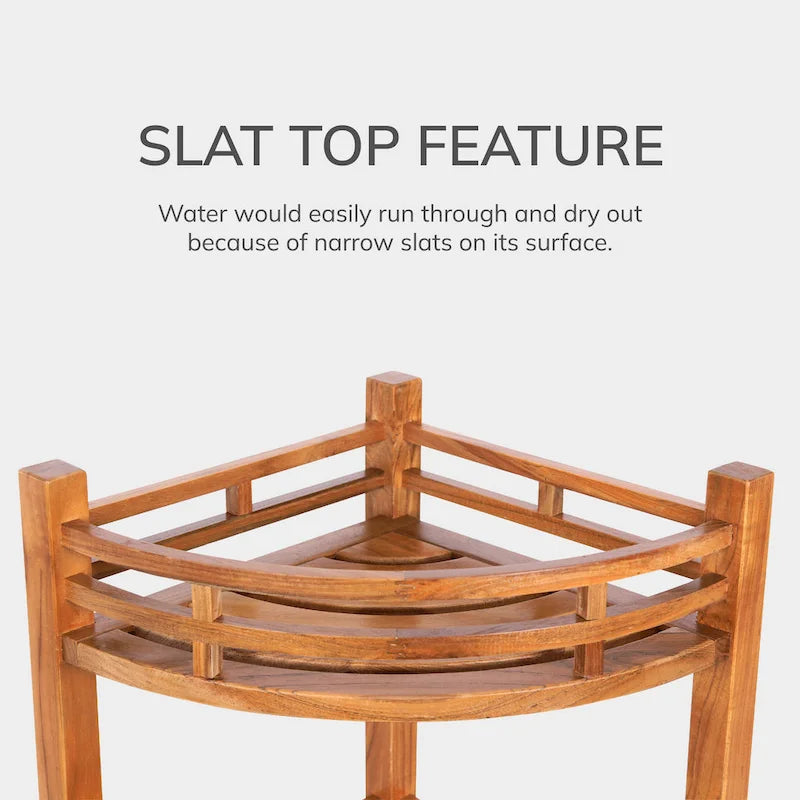 Cambridge Casual Estate Spa Teak Corner Shelf