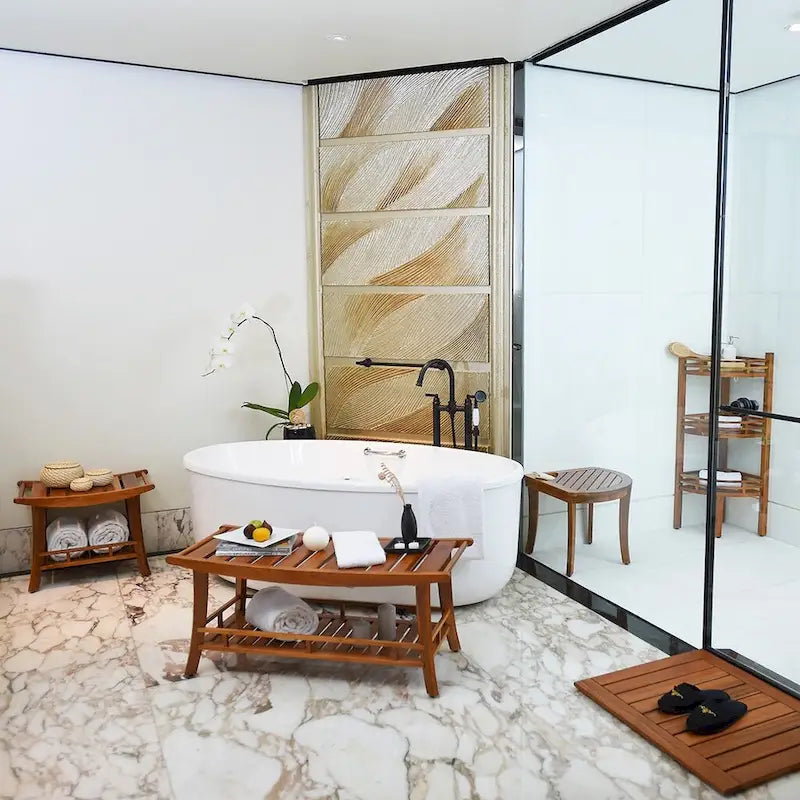 Cambridge Casual Estate Spa Teak Corner Shelf