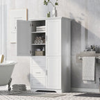 Tall Bathroom Storage Cabinet with Doors, Three Drawers