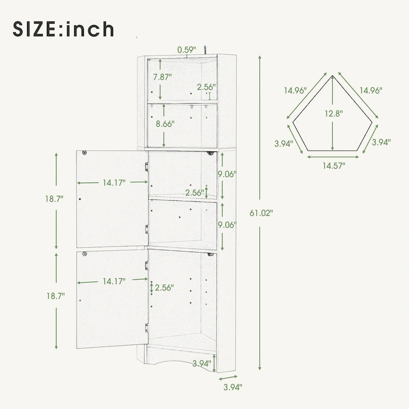 Tall Bathroom Corner Cabinet