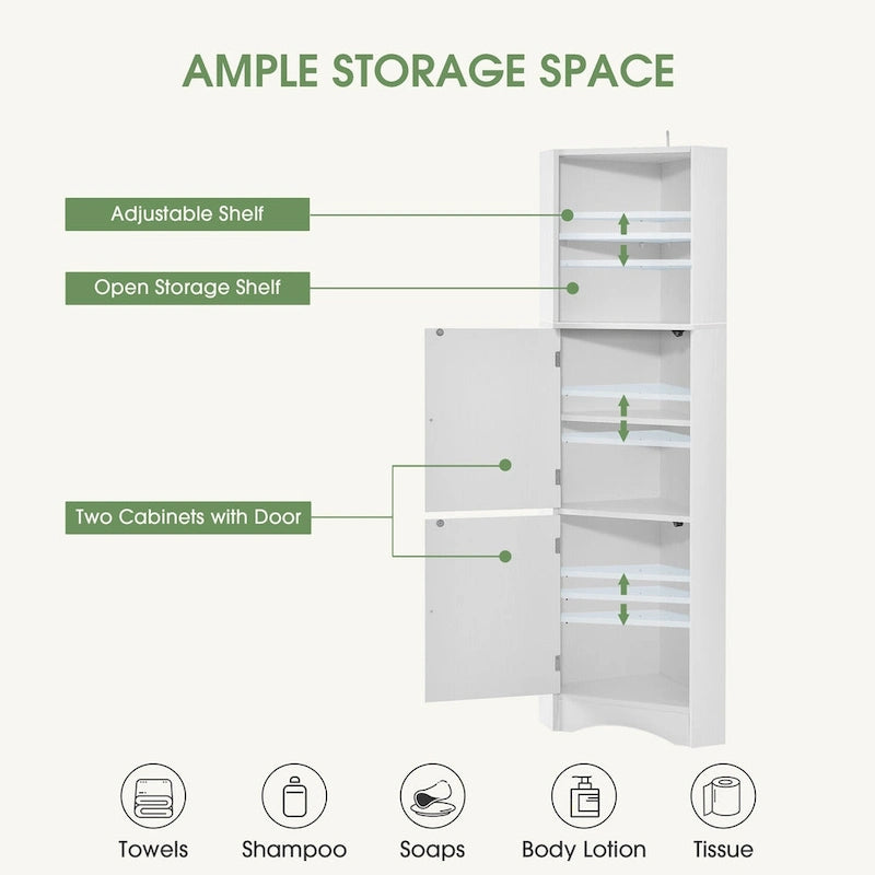 Tall Bathroom Corner Cabinet