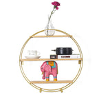 Adeco Multipurpose 3 Tier Round Floating Wall Shelves - 19.6D x 19.6W x 5.3H