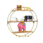 Adeco Multipurpose 3 Tier Round Floating Wall Shelves - 19.6D x 19.6W x 5.3H