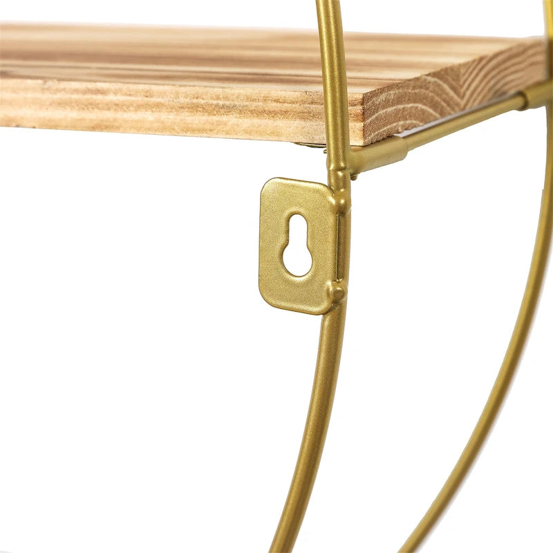 Adeco Multipurpose 3 Tier Round Floating Wall Shelves - 19.6D x 19.6W x 5.3H