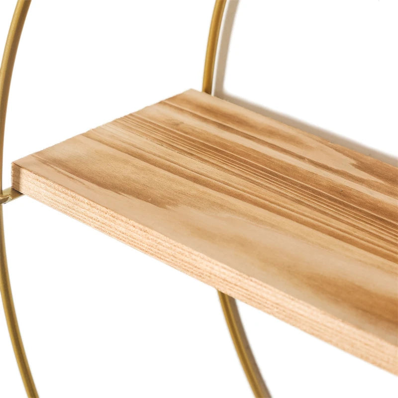 Adeco Multipurpose 3 Tier Round Floating Wall Shelves - 19.6D x 19.6W x 5.3H