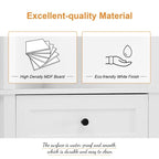 White Triangle Tall Cabinet with 3 Drawers and Adjustable Shelves for Bathroom, MDF Board with Painted Finish