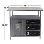 Gray Metal Industrial Cabinet with Numbers and Text