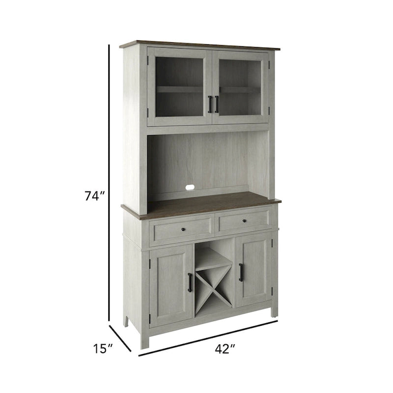 Twin Star Home Kitchen Dining Hutch with Wine Storage