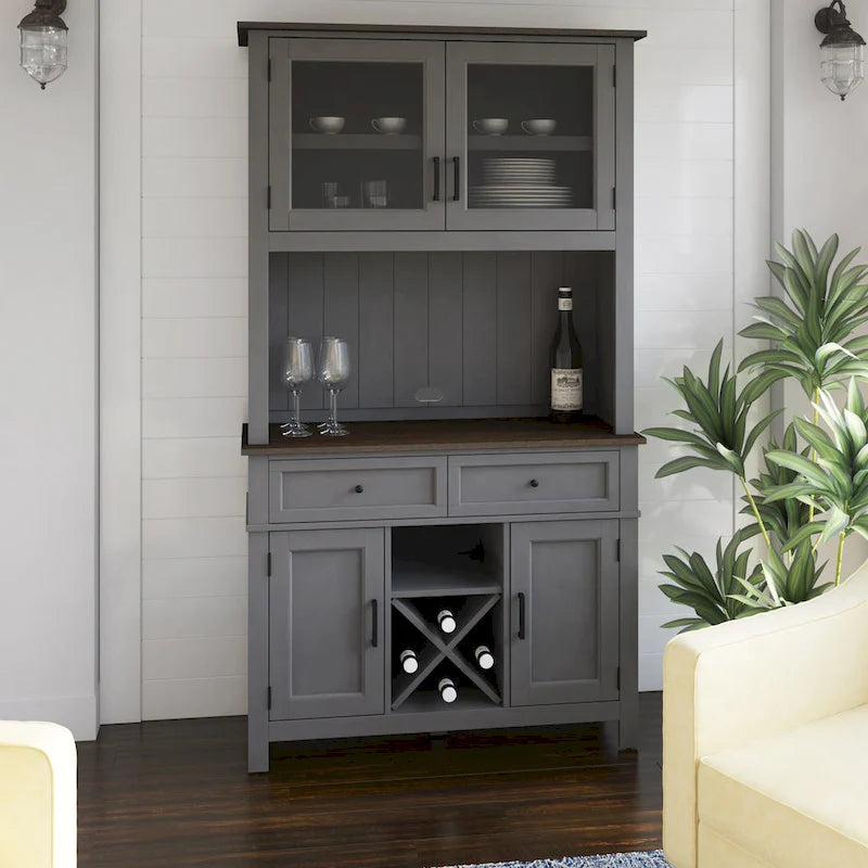 Twin Star Home Kitchen Dining Hutch with Wine Storage