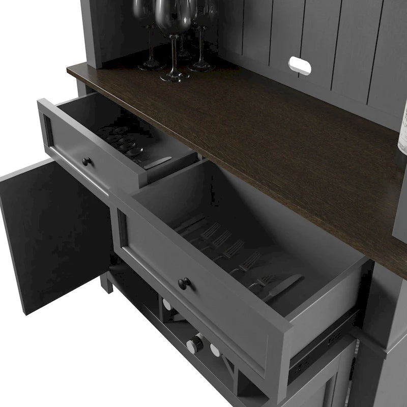 Twin Star Home Kitchen Dining Hutch with Wine Storage