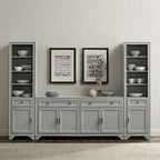 Crosley Tara 3Pc Sideboard And Bookcase Set - 15x97x67.63