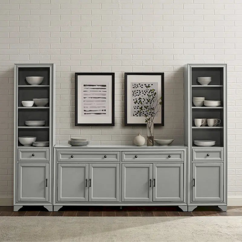 Crosley Tara 3Pc Sideboard And Bookcase Set - 15x97x67.63