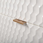 Lexi - Six Drawer Accent Dresser with Gold Handles - Cream and Gold Finish