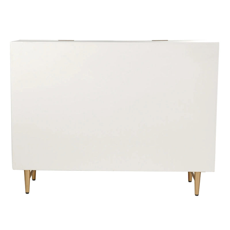 Lexi - Six Drawer Accent Dresser with Gold Handles - Cream and Gold Finish
