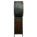 Brown Wood and Grey Metal Wine and Bar Cabinet by Howard Miller