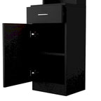 Standing 5 Compartments 1 Drawer 1 Door MDF Barber Cabinet Black
