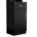Standing 5 Compartments 1 Drawer 1 Door MDF Barber Cabinet Black