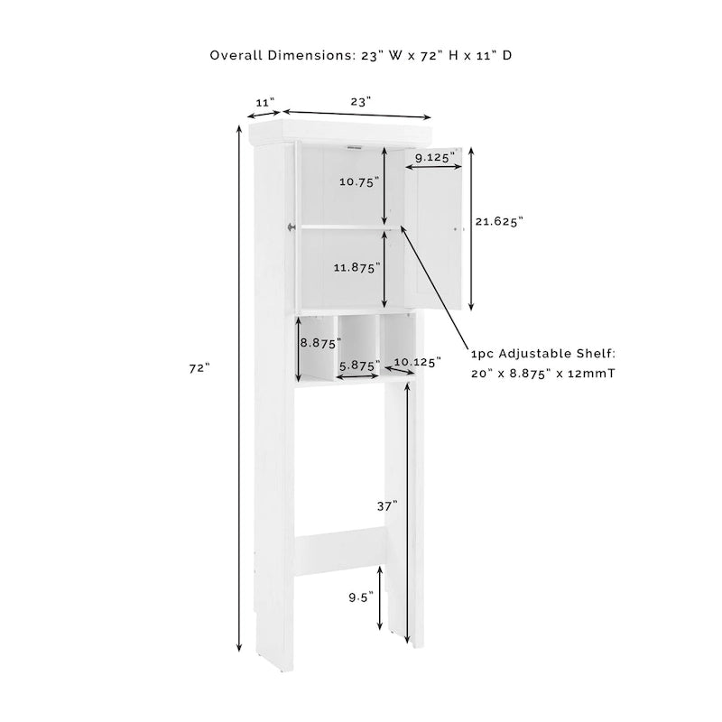 Crosley Seaside Space Saver Cabinet Distressed White
