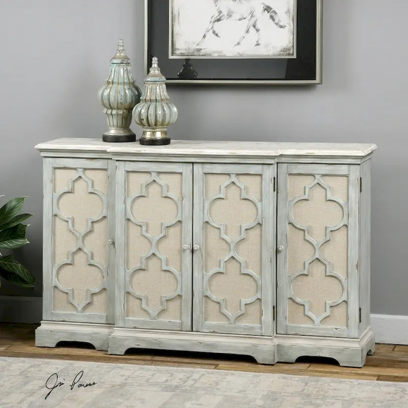 Uttermost Sophie Sea Grey 4-door Cabinet