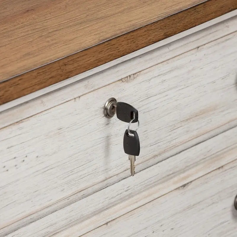 Farmhouse Reimagined Antique White with Chestnut Lateral File