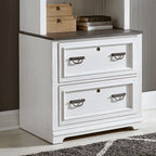 Allyson Park Wirebrushed White Bunching Lateral File Cabinet