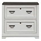 Allyson Park Wirebrushed White Bunching Lateral File Cabinet