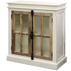 StyleCraft Tucker Two Tone Cabinet with Tempered Glass Window Pane Doors