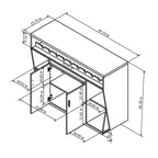 Furniture of America Ping Contemporary Black 47-inch 4-shelf Dining Buffet