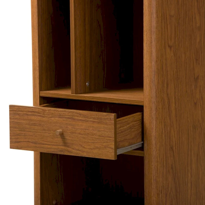 Baxton Studio Ellingham Mid-century Retro Modern 1-drawer Sideboard Storage Cabinet Bookcase Organizer