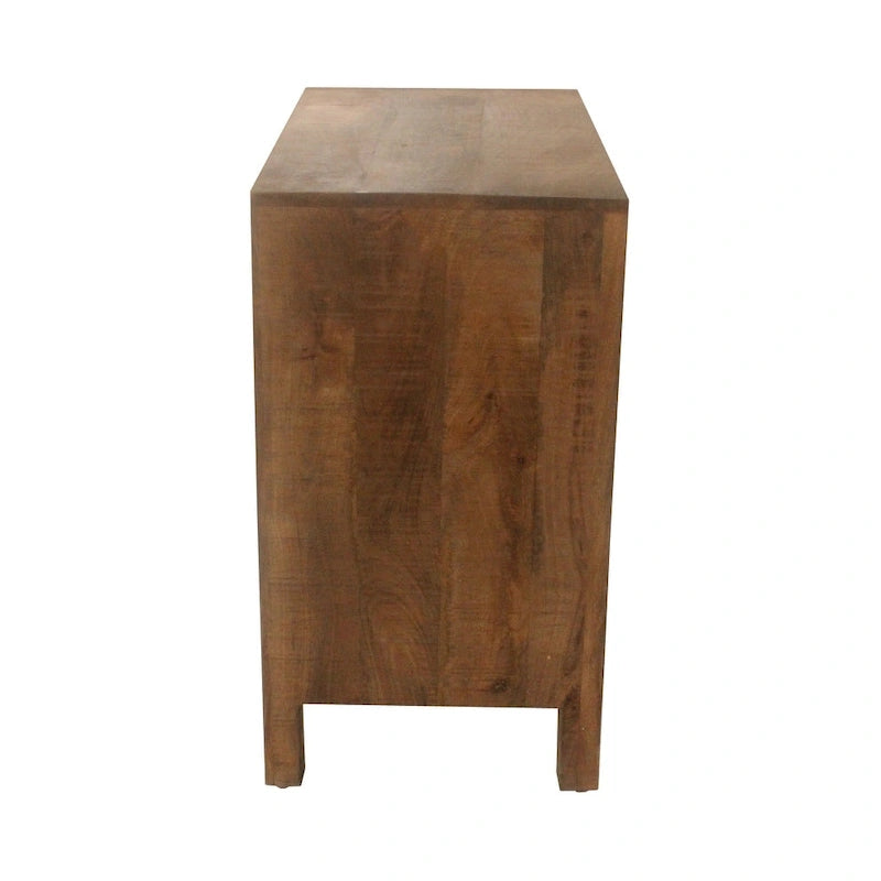 Cowhide Three-Drawer Wooden Chest - Western/ Rustic - 30x17x31