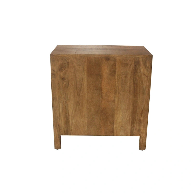 Cowhide Three-Drawer Wooden Chest - Western/ Rustic - 30x17x31