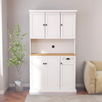 Sideboard Buffet w/Hutch, Kitchen Storage Cabinet w/Adjustable Shelves