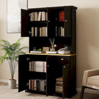 Sideboard Buffet w/Hutch, Kitchen Storage Cabinet w/Adjustable Shelves