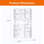 Sideboard Buffet w/Hutch, Kitchen Storage Cabinet w/Adjustable Shelves