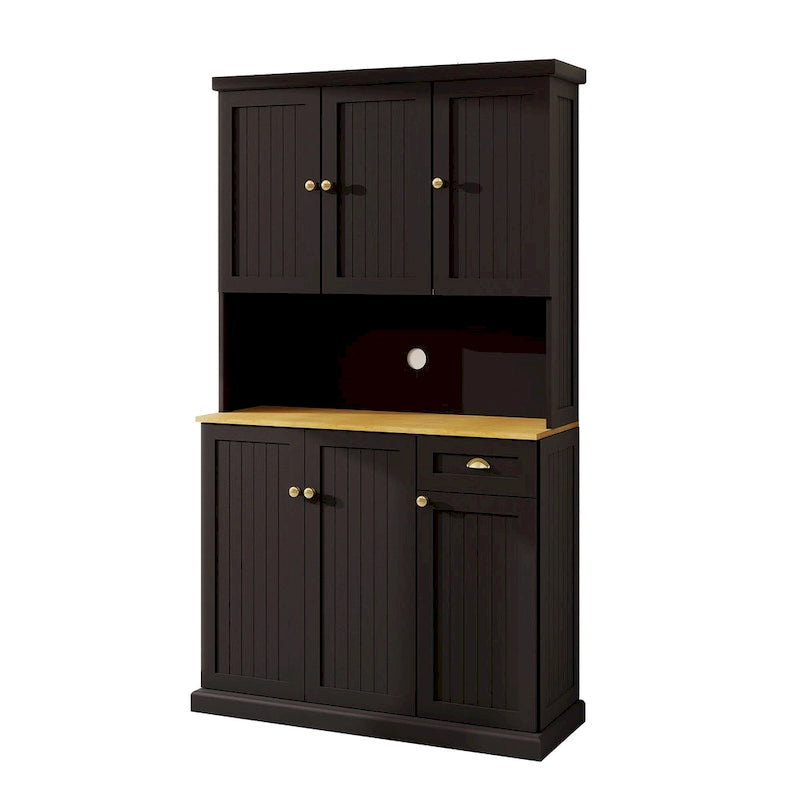 Sideboard Buffet w/Hutch, Kitchen Storage Cabinet w/Adjustable Shelves