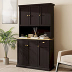 Sideboard Buffet w/Hutch, Kitchen Storage Cabinet w/Adjustable Shelves