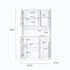 Sideboard Buffet w/Hutch, Kitchen Storage Cabinet w/Adjustable Shelves