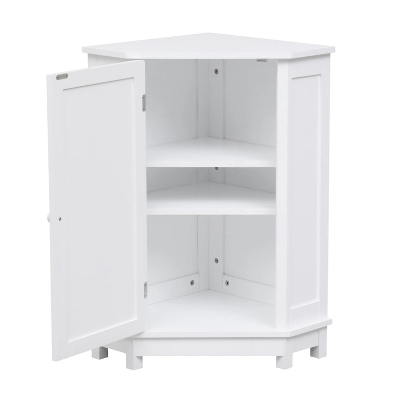 Triangle Corner Storage Cabinet with Shelf - N/A