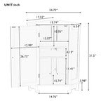 Triangle Corner Storage Cabinet with Shelf - N/A